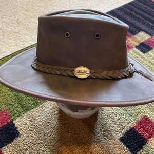 Barmah Squashy leather hat